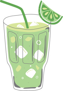 Stylized Lime Juice Drawing Illustration