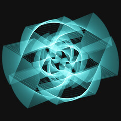 Elegant Fractal pattern, Sacred Geometry, Mysterious mandala pattern, Colorful icon, profile image,black,blue