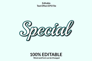 Editable text effect words and font can be changed