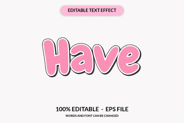 Editable text effect words and font can be changed
