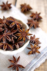 Star anise in a small bowl