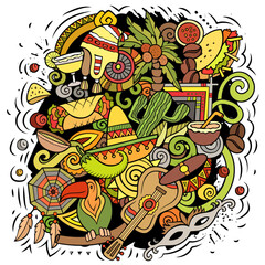 Latin America cartoon vector illustration