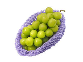 Japanese green grapes or shine muscat grape fruits.