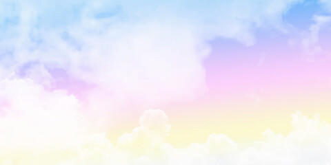 Fototapeta na wymiar Cloud and sky with a pastel colored background. Vector illustrator