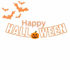 Happy Halloween Text Banner, illustration