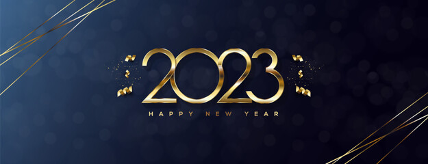 Fototapeta na wymiar 2023 Happy New Year Greeting Card