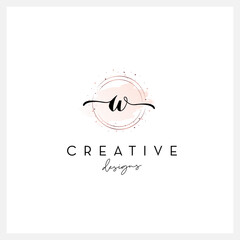 Handwriting letter W logo, signature letter logo, suitable for business company.