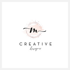 Handwriting letter M logo, signature letter logo, suitable for business company.
