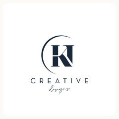 Monogram KI logo design, creative letter logo for business and company.