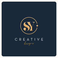 Monogram SY logo design, creative letter logo for business and company.