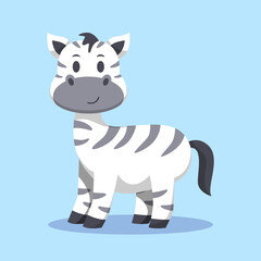 Fototapeta na wymiar Cute Zebra Cartoon Vector Illustration