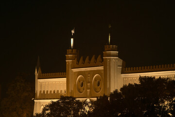 Fototapeta na wymiar Poland, Lublin, royal castle at night.