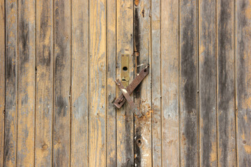 Old broken wooden door