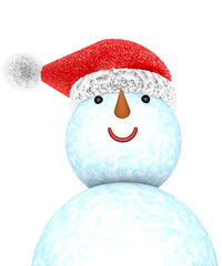 Funny snowman isolated on background. Christmas design element.  3D render