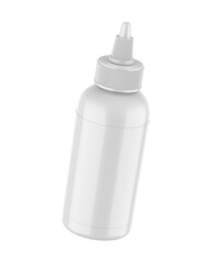 Blank nozzle dropper screw cap bottle mockup, 3d render illustration.