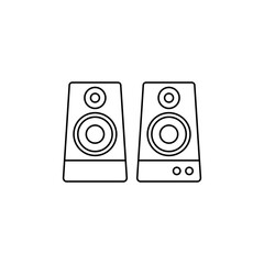 Stereo speaker icon in line style icon, isolated on white background