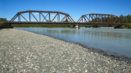 Obraz premium Railway bridge at Talkeetna in Alaska,United States,North America 