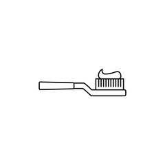 Brush teeth icon in line style icon, isolated on white background