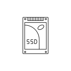 SSD Drive icon in line style icon, isolated on white background