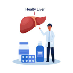 World Hepatitis Day, illustration healthy liver