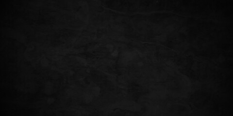 Dark black grunge textured concrete background. Panorama dark grey black slate background or texture. Vector black concrete texture. Stone wall background.	