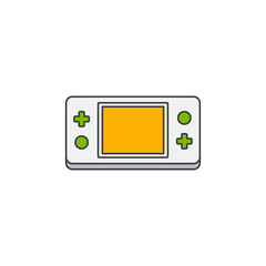 Portable video game icon in color, isolated on white background 