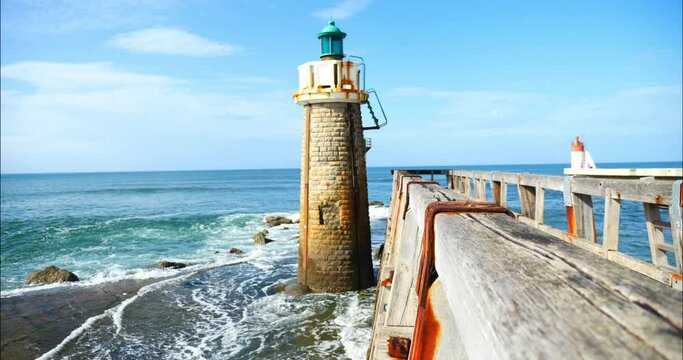 Landscape of Capbreton with its famous promenade on L'Estacade