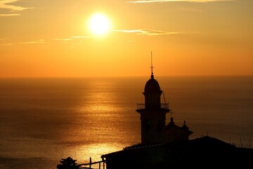 sunset over the city