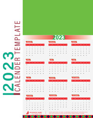 Modern calendar design Template 2023