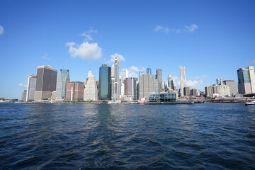 Fototapeta na wymiar New York City Midtown Manhattan panorama over the Hudson River. photo during the day.