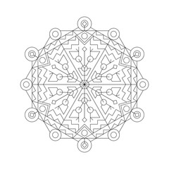 Mandala. Abstract flower illustration. Ornament for decor, cards etc. Coloring book