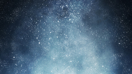 手描きの水彩の星空、キラキラ背景