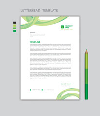 Letterhead template vector, minimalist style, printing design, business advertisement layout, Green concept background, simple letterhead template mock up, company letterhead design
