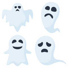 Fototapeta premium Set of Ghost isolated on white background