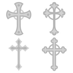 Set of Christian Cross isolated on white background