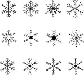 Seamless pattern of winter snowflakes digital paper, for surface design, clothing