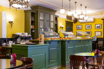 Dining room interior or self-service cafe