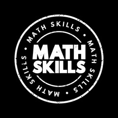 Math Skills text stamp, concept background