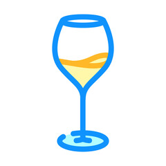 transparent wine glass color icon vector. transparent wine glass sign. isolated symbol illustration
