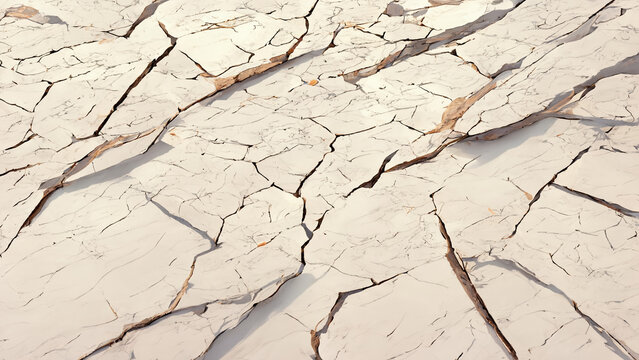 Cracked Ground From Above, Arid Soil, Mud Crack Texture Background