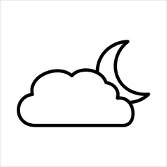 Night Cloudy Icon Logo Design Vector Template Illustration Sign And Symbol Pixels Perfect