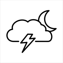Night Storm Icon Logo Design Vector Template Illustration Sign And Symbol Pixels Perfect