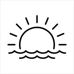 Fototapeta premium Sunset Icon Logo Design Vector Template Illustration Sign And Symbol Pixels Perfect