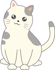 Cats sit and smile.