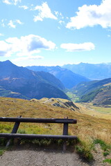 Mountain landscape of long distance hiking trail Tour Des Combins which crosses Switzerland to...