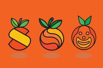 Abstract orange logo on orange background.