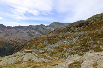 Campliccioli and Cingino mountain lake hiking trail located in Antrona valley, Piedmon, Italy
