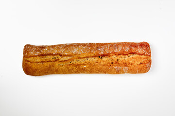 Ciabatta, Italian traditional bread, isolated on white background.