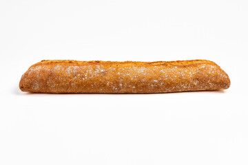 Ciabatta, Italian traditional bread, isolated on white background.