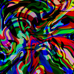 Abstract vibrant neon swirly marble pattern Mural paint, art print, textile design, home décor